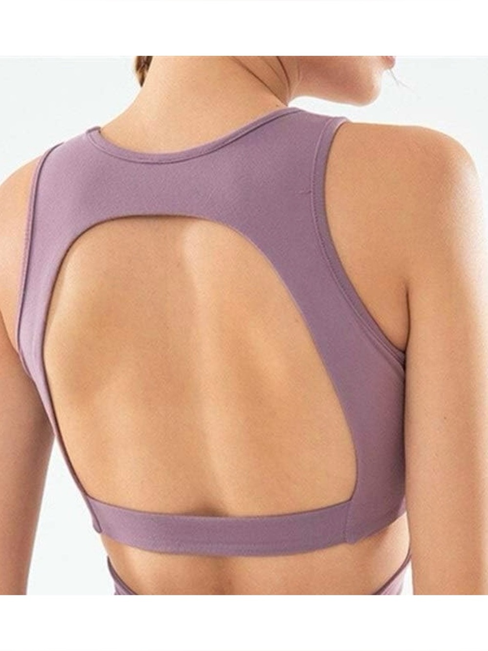 Becco High Neck Open Back Sports Bra In Lavender